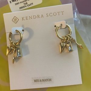 Gold Kendra Scott Zoey Interchangeable Charm Huggies